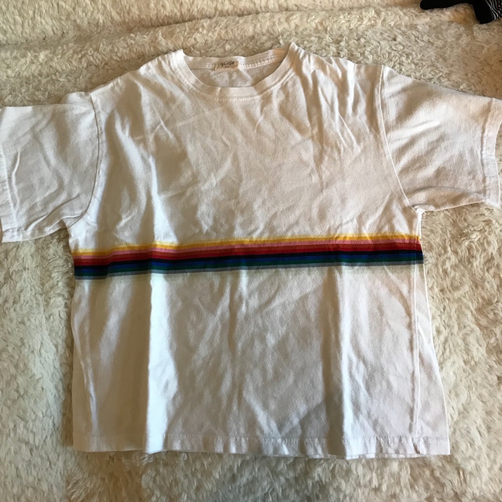 Brandy Melville rainbow stripe tee